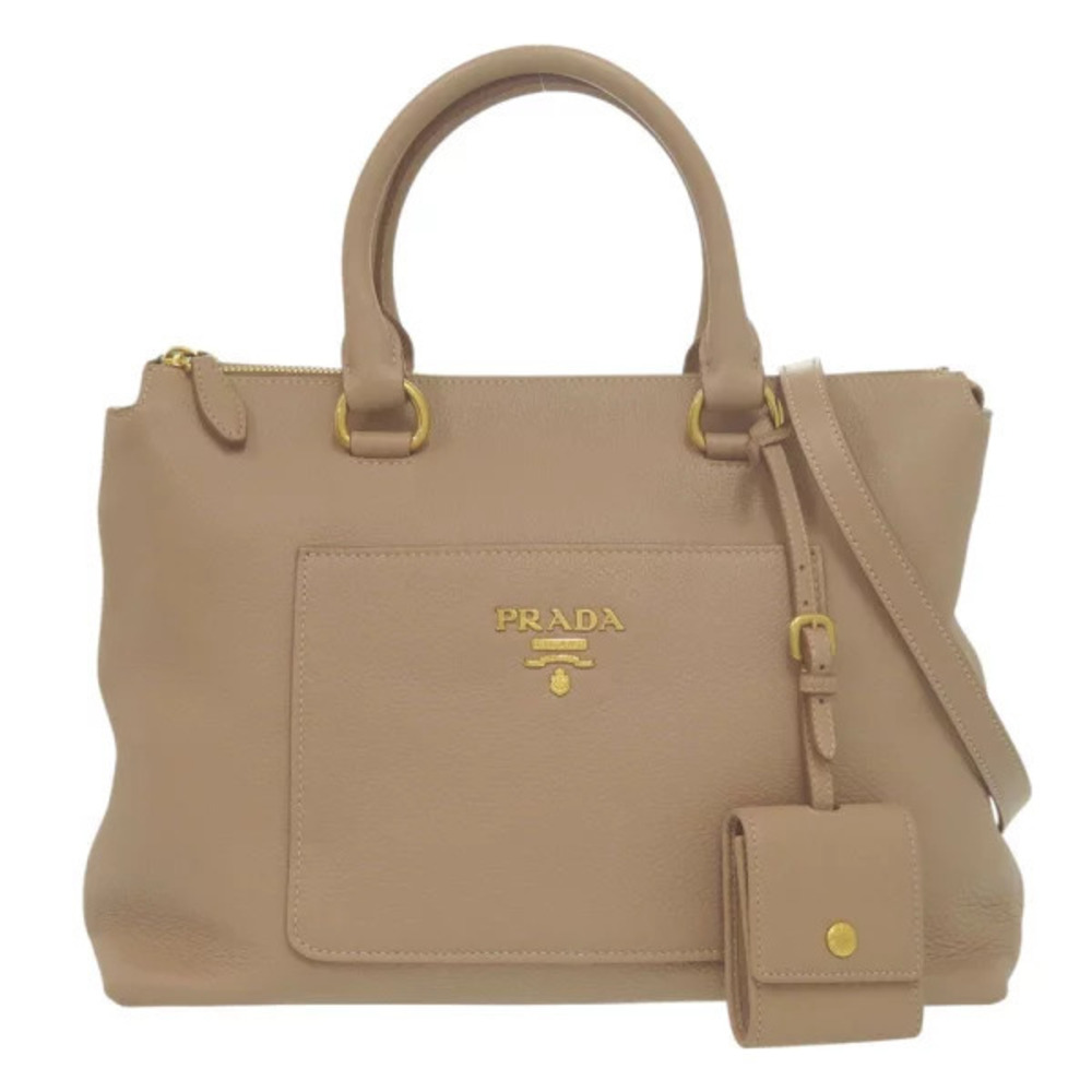 Prada handbag leather cameo CAMMEO Beige Cream shoulder bag